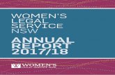 ANNUAL REPORT 2017/18 - WLS NSW · Annual Report 2017/18 Women’s Legal Service NSW 3 CONTACT US WOMEN’S LEGAL RESOURCES LTD Trading as Women’s Legal Service NSW PO Box 206 Lidcombe