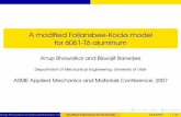 A modified Follansbee-Kocks model for 6061-T6 aluminum · A modiﬁed Follansbee-Kocks model for 6061-T6 aluminum Anup Bhawalkar and Biswajit Banerjee Department of Mechanical Engineering,