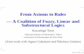 From Axioms to Rules — A Coalition of Fuzzy, Linear and Substructural Logicsterui/genova.pdf · 2008-05-21 · From Axioms to Rules — A Coalition of Fuzzy, Linear and Substructural
