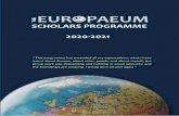 SCHOLARS PROGRAMME 2020 2021 - Europaeum · 2019-10-17 · DATES AND LOCATIONS The Programme will start in Oxford in April 2020 and proceed at the dates and locations set out below.