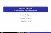 Survival Analysis - 1. Introduction. Parametric ModelsThe survival and hazard functions. Survival distributions and parametric models. 2 Non parametric estimation with censored data.