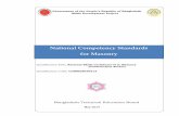 National Competency Standards for Masonry · 2017-09-24 · National Skills Certificate-II in Masonry (Construction Secto r) 3 Bangladesh Technical Education Board Approval Sheet