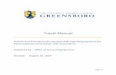Travel Manual - sys.uncg.edu · for more information regarding this card. Advance Request A travel advance loan must be requested on a Travel Authorization/Expense Report, Form TRV-1,