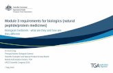 Presentation: Module 3 requirements for Biologics (peptide ......Module 3 requirements for biologics (natural peptide/protein medicines) Biological medicines - what are they and how