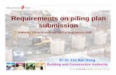 Requirements on piling plan submission...42 Items to be shown on piling plan a) Pile type & material specification, pile joints, sectional details b) Site investigation boreholes c)