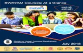 SWAYAM Courses: At a GlanceofActive Learning for Young Aspiring Minds), an indigenously developed platform aimed at providing learningopportunities to the learners through MOOCs (Massive