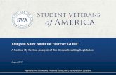 Things to Know About the Forever GI Bill SVA...education, address the inequities of this earned benefit and look forward to the future well beyond our own generation. The bill’s