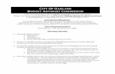 CITY OF OAKLAND BUDGET ADVISORY COMMISSION · 21/03/2016  · Notice is hereby given that a regular meeting of the City of Oakland Budget Advisory Commission (BAC) is scheduled for
