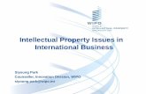 Intellectual Property Issues in International Business · international registration of marks, designs and patents Madrid and Hague – international application valid in the designated