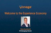 Welcome to the Experience Economy - Amazon Web Services · - M&A: 5 UC providers; Nexmo (CPaaS); New Voice Media (CCaaS); Tokbox Vonage UK - $20m business, 85k end points - Focusing