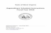 Expenditure Schedule Instructions Fiscal Year 2018...State of West Virginia Expenditure Schedule Instructions Fiscal Year 2018 Department of Revenue — State Budget Office Building