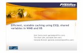 Efficient, scalable caching using ESQL shared variables in ... · ESQL cache – New Method (Cont.)! Because the search accesses the variable directly, it is much faster and scales