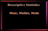 Mean, Median, Mode & Rangeusa_jeen/Mean Median Mode.pdf · Mean = Median = Mode. ... – It’s used to compute the variance and SD. – It’s good for inferential statistics. –