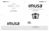 MANUAL INSTRUCCIONES ARROCERA 5T ROJA Y 10T …Arrocera MANUAL DE INSTRUCCIONES 4 • Do not touch, cover or obstruct the steam valve on the top of the rice cooker as it extremely