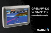 manual del usuario - 2 Manual del usuario de la unidad GPSMAP 620 y GPSMAP 640 Inicio PRECAUCIÓN El adaptador del soporte de rótula en las unidades GPSMAP 620 y GPSMAP 640 no es