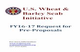 U.S. Wheat & Barley Scab InitiativeU.S. Wheat & Barley Scab Initiative FY16-17 Request for Pre-Proposals For more information: scabusa@scabusa.org 517-353-0201 CP Committees’ Response