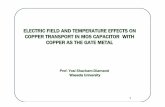 ELECTRIC FIELD AND TEMPERATURE EFFECTS ON COPPER TRANSPORT IN MOS CAPACITOR … · 2006-03-13 · Ideal MOS Capacitor Fig. 1: MOS Capacitor Fig. 2: Energy Diagram of Ideal MOS Capacitor,