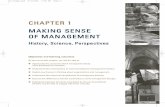 CHAPTER 1 MAKING SENSE OF MANAGEMENT...CHAPTER 1 MAKING SENSE OF MANAGEMENT History, Science, Perspectives Objectives and learning outcomes By the end of this chapter, you will be
