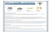 HOLY NAME SCHOOL · 2016-11-09 · HOLY NAME SCHOOL November 2016 No classes November 1 & 11 Special Lunch Pizza 73 Wednesday, Nov. 2 Special Lunch Subway Wednesday, Nov. 16 Spirit