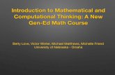 Introduction to Mathematical and Computational Thinking: A ... · PDF file • Introduction to Mathematical and Computational Thinking ... • Mathematical thinking is more than being