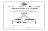 Dr. M. L. Dhawale Memorial Homoeopathic Institute · Office: Rural Homoeopathic Hospital, Palghar-Boisar Road, Opp. S.T. Workshop, Palghar - 401404 E-mail: mldmhipg@gmail.com Dr.