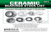 BEARINGS STOCK LISTBEARINGS STOCK LIST TABLE OF CONTENTS!& = Oil Lube & = Flanged &# = Full Complement LL = Teßon Seals,$ = Lube Dry NB2 = Kluber NB2 Grease PP = Peek Seals 3I . =