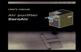 Air purifier ZeroAirAir purifier ZeroAir 3 1. Introduction This document is intended for Claind ZeroAir air purifier users, and provides in-formation on installation, use and maintenance.