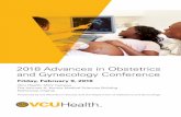 2018 Advances in Obstetrics and Gynecology Conference in... · 2017-11-29 · 2018 Advances in Obstetrics and Gynecology Conference Friday, February 9, 2018 VCU Health, MCV Campus