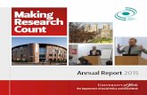 Making Research RESEARCH COUNT Count · 2019-12-20 · 2 Making Research Count | Annual Report 2015 Foreword The past year has been a busy one for Making Research Count at York. We