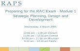 Preparing for the RAC Exam - Module 1 Strategic … Affairs...Audience Poll Question We’d like to know who is in our audience today. Please indicate whether you primarily work in