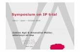 Symposium on IP trialPost-grant amendment of the claims Limitation of the claims (i.e. post-grant amendments) can be done: Centrally through the EPO (at least 6 months) Nationally