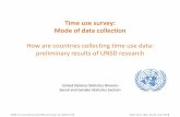 Time use survey: Mode of data collection · 2018-06-25 · EGM on Innovative and Effective ways to collect TUS New York, USA, 20-22 June 2018 One way of classifying the modes in TUS