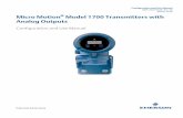 User Manual: Model 1700 Transmitters with Analog Outputs · Configuration and Use Manual MMI-20019028, Rev AB March 2018 Micro Motion® Model 1700 Transmitters with Analog Outputs