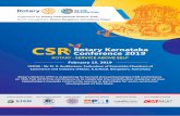 CSRConference 2019 Rotary Karnatakarotarycsr3190.org/wp-content/uploads/2019/01/CSR...Rotary District 3190 is organizing its Second Annual Karnataka CSR conference on 15th Feb 2019.This