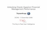 Unlocking Oracle Hyperion Financial Management …...Unlocking Oracle Hyperion Financial Management Performance DOAG - 3 December 2008 The Key to Real User Intelligence