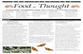WWW .TCME.ORG Food Thought...—Pema Chodron What would it be like for you to open up to the raw experience of noticing even the most obsessive food-related thoughts or cravings? This