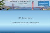 Cohen Grassroots Research, Inc. Reports: 1000 ...1,000+ Company Reports Distribution to hundreds of thousands of investors *Words Research and Report mean Commercial Advertisements