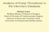 Analysis of Pump Thrombosis in the Intermacs Database...Analysis of Pump Thrombosis in the Intermacs Database Michael Acker ... Time to first CVA % Freedom from CVA p < .0001 n=6910,