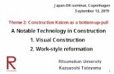 A Notable Technology in Construction 1. Visual ... · 9/13/2019  · A Notable Technology in Construction 1. Visual Construction 2. Work-style reformation . ... piles) from the time