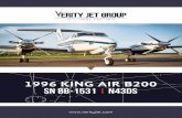 1996 KING AIR B200 SN BB-1531 I N43DS - Verity Jet · 1996 B200 I SN BB-1531 I N43DS VERITY ET GROUP The King Air B200 is know for performance, reliability, comfort and efficiency.
