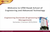 Welcome to UTM Razak School of Engineering and Advanced ... · ENG DOC PROPOSAL DEFENSE •Proposal form MUST be submitted before you register MP1 (flow chart). •Presentation is