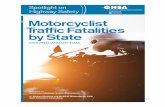 Motorcyclist Traffic Fatalitie s by State · The number of motorcycle fatalities is high relative to the mid-1990s when half as many motorcyclist deaths occurred on U.S. roads. In