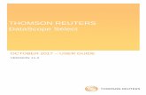THOMSON REUTERS DataScope Select · pricing, validated terms and conditions, historical data content, corporate actions, cross-reference data, and legal entity data. Supported instruments
