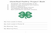 Cloverbud Poultry Project BookPoultry Project 1. To gain experience caring for poultry. 2. To explore poultry breeds and feeds. 3. To participate in group activities within your 4-H