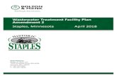 Wastewater Treatment Facility Plan Amendment 244315AD6-8633-4D56-A3F9... · Wastewater Treatment Facility Plan. Amendment 2. Staples, Minnesota April 2018. Submitted by: Bolton &