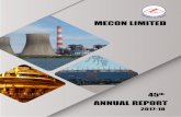 mecon.co.inmecon.co.in/Writereaddata/Downloads/Annual Report17-18.pdf45th 2017-18 ANNUAL REPORT MECON LIMITED MECON LIMTED (A Govt. of India Enterprise) Head O˜ce Vivekananda Path,