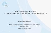 Wind Energy in Iowa Technical and Financial Considerationshome.eng.iastate.edu/~jdm/wesep594/ISU Wind Energy... · Wind Energy in Iowa Technical and Financial Considerations William