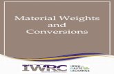 Material Weights and ConversionsMaterial Weights and Conversions. The reference information below is designed as a guide for the listing of materials on the Iowa Waste Exchange database.