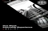 Internship Experience One Week · 2019-03-04 · •Develop your macroeconomic understanding of international financial markets and how they respond to breaking financial news and