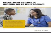 BACHELOR OF SCIENCE IN NURSING: RN-TO-BSN PROGRAM · NURSING: RN-TO-BSN PROGRAM MAKE A DIFFERENCE IN PATIENTS’ LIVES—AND YOUR NURSING CAREER The demand for nurses who possess